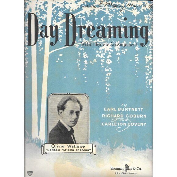 Sherman, Clay & Co. Other - Antique Sheet Music Day Dreaming Piano Ukulele By Burtnett Coburn Coveny 1924